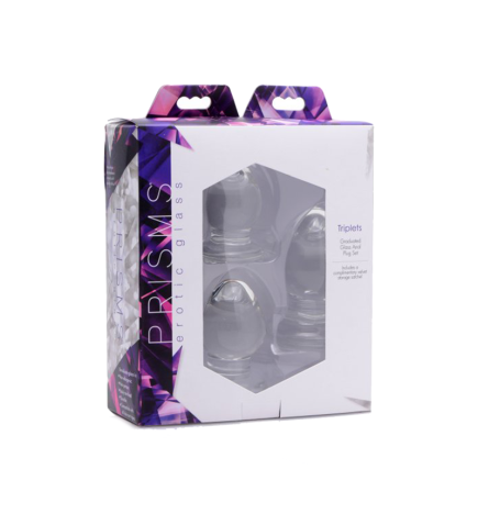 Triplets 3 Piece Glass Anal Plug Kit