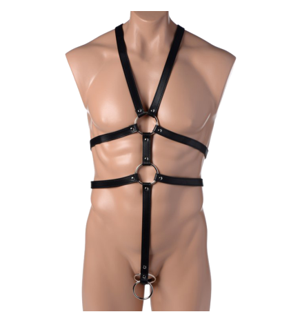 Male Full Body PU Leather Harness
