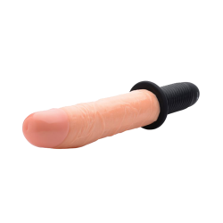 Onslaught 13 Mode XL Vibrating Dildo Thruster - Flesh