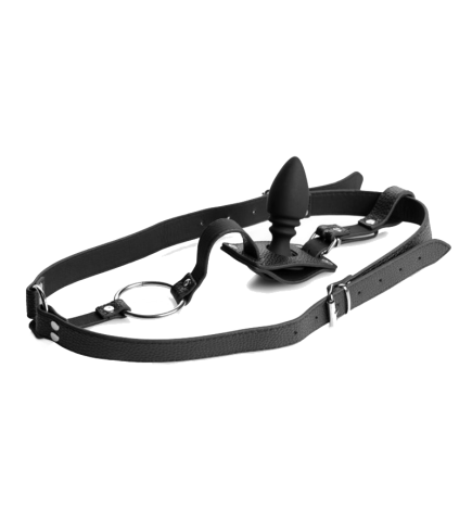 Male Cock Ring Harness with Silicone Anal Plug