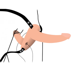 Power Pegger Silicone Vibrating Double Dildo with Harness