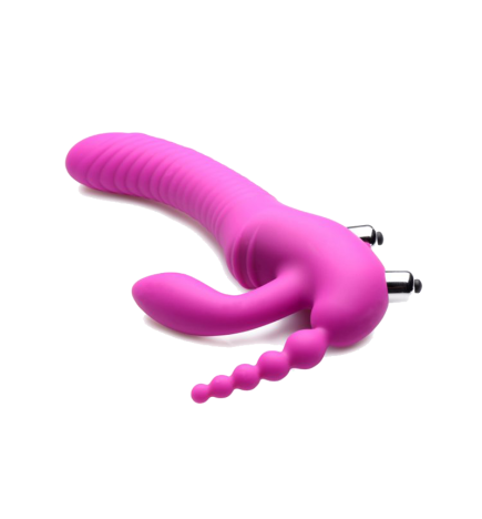 Regal Rider Vibrating Silicone Strapless Strap On Triple G Dildo