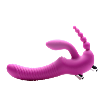 Regal Rider Vibrating Silicone Strapless Strap On Triple G Dildo