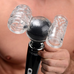 Twin Turbo Strokers 2 in 1 Wand Attachment for Men