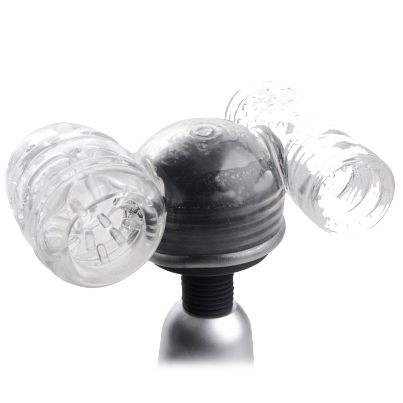 Twin Turbo Strokers 2 in 1 Wand Attachment for Men