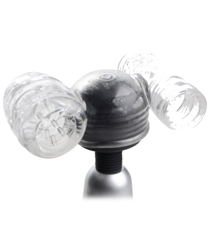 Twin Turbo Strokers 2 in 1 Wand Attachment for Men