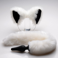 White Fox Tail Anal Plug and Ears Set