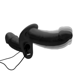 Power Pegger Silicone Vibrating Double Dildo with Harness