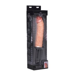 Curved Dicktator 13 Mode Vibrating Giant Dildo Thruster - Flesh
