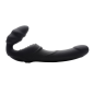 Slim Rider Ribbed Vibrating Silicone Strapless Strap On