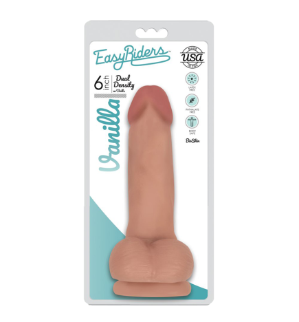 Easy Riders 6 Inch Dual Density Dildo With Balls