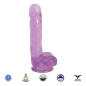 7 Inch Slim Stick with Balls Dildo - Berry