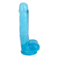 7 Inch Slim Stick with Balls Dildo - Berry