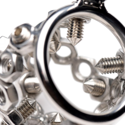 Bolted Chastity Cage with Spikes