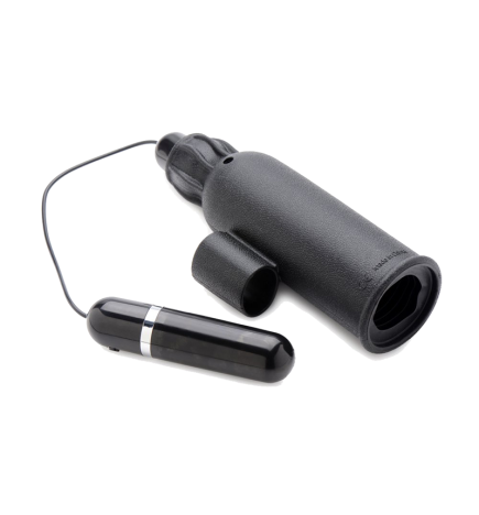 Lightning Stroke Silicone Stroker With Vibrating Bullet