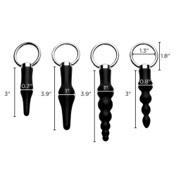 4 Piece Silicone Anal Ringed Rimmer Set