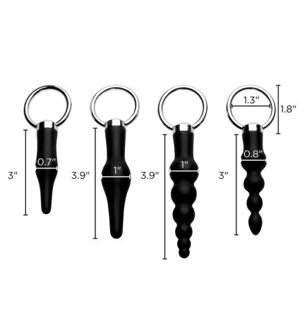 4 Piece Silicone Anal Ringed Rimmer Set
