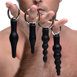4 Piece Silicone Anal Ringed Rimmer Set