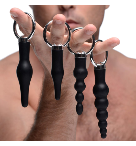 4 Piece Silicone Anal Ringed Rimmer Set
