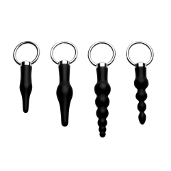 4 Piece Silicone Anal Ringed Rimmer Set