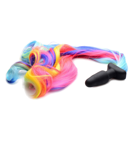 Rainbow Pony Tail Anal Plug