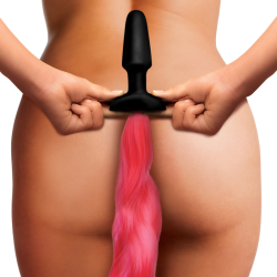 Hot Pink Pony Tail Anal Plug