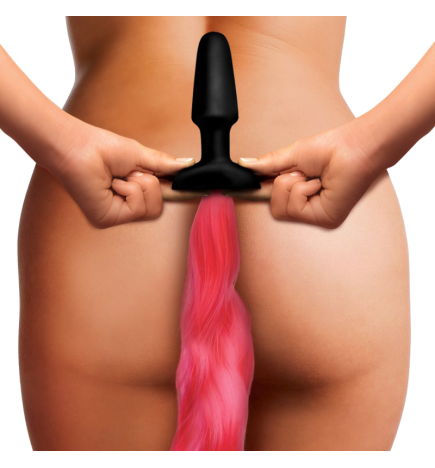 Hot Pink Pony Tail Anal Plug