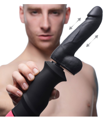 Mega-Pounder Hand-held Thrusting Silicone Dildo