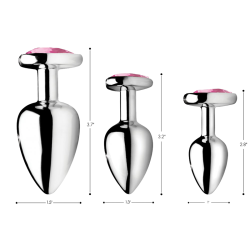 Pink Heart Anal Plug Set