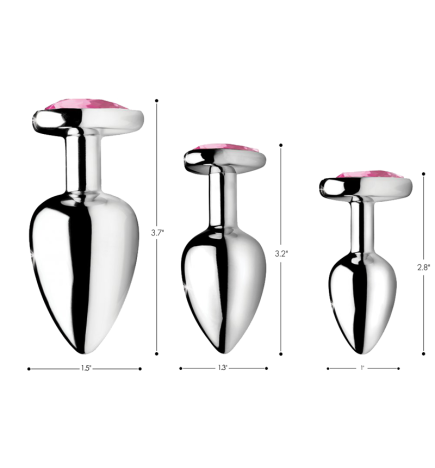 Pink Heart Anal Plug Set