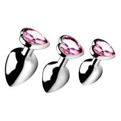 Pink Heart Anal Plug Set