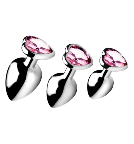 Pink Heart Anal Plug Set