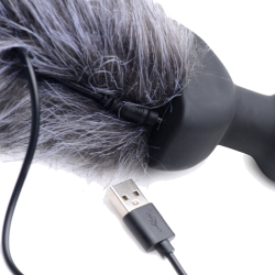 Remote Control Vibrating Grey Fox Tail Anal Plug