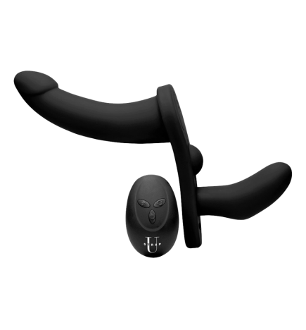 Double Take 10X Double Penetration Vibrating Strap-on Harness