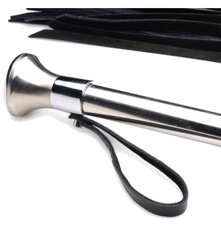 Leather Flogger with Stainless Steel Handle