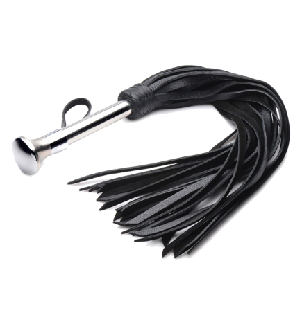 Leather Flogger with Stainless Steel Handle