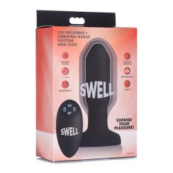 Remote Control Inflatable 10X Vibrating Missile Silicone Plug