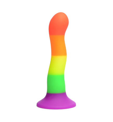 Proud Rainbow Silicone Dildo with Harness