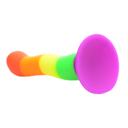 Proud Rainbow Silicone Dildo with Harness
