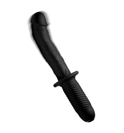 The Large Realistic 10X Silicone Vibrator with Handle