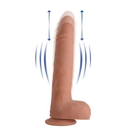 Vibrating & Thrusting Remote Control Silicone Dildo - 9 Inch
