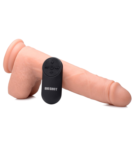 Vibrating & Thrusting Remote Control Silicone Dildo - 10 Inch