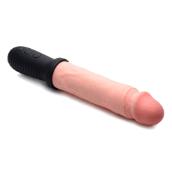 8X Auto Pounder Vibrating and Thrusting Dildo - Flesh