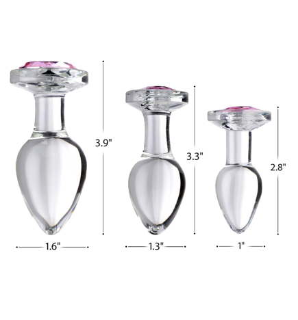 Pink Gem Glass Anal Plug