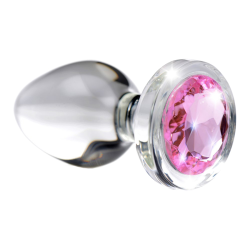 Pink Gem Glass Anal Plug