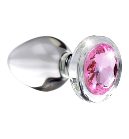 Pink Gem Glass Anal Plug