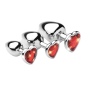 Red Heart Gem Glass Anal Plug