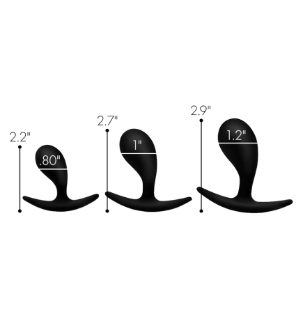 Dark Droplets 3 Piece Curved Silicone Anal Trainer Set