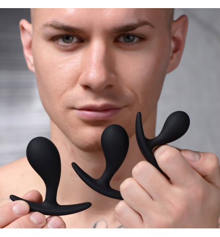 Dark Droplets 3 Piece Curved Silicone Anal Trainer Set