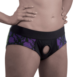 Lace Envy Crotchless Panty Harness (Purple)